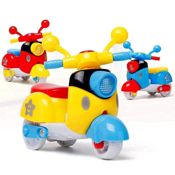 Kids Toy Scooter, Multicolor, Pull-Back Action, Pack of 2