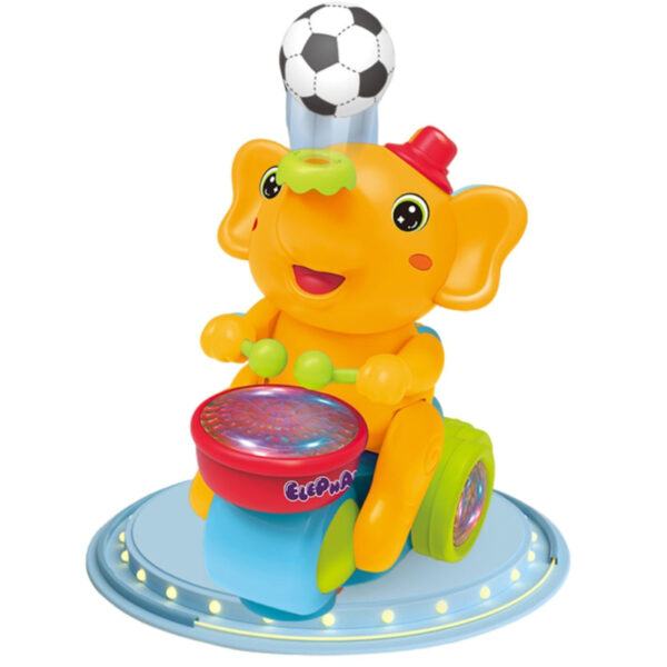 Dancing Elephant with Ball on Nose Along with Light Drum Sound Music and Elephant Sound for Baby