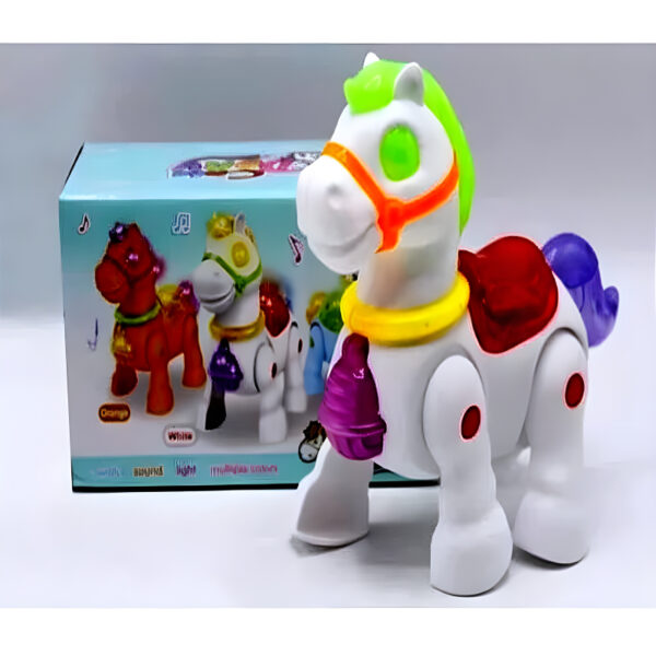 Walking Little Horse Toy with amazing lighs and sound for Kids (White)