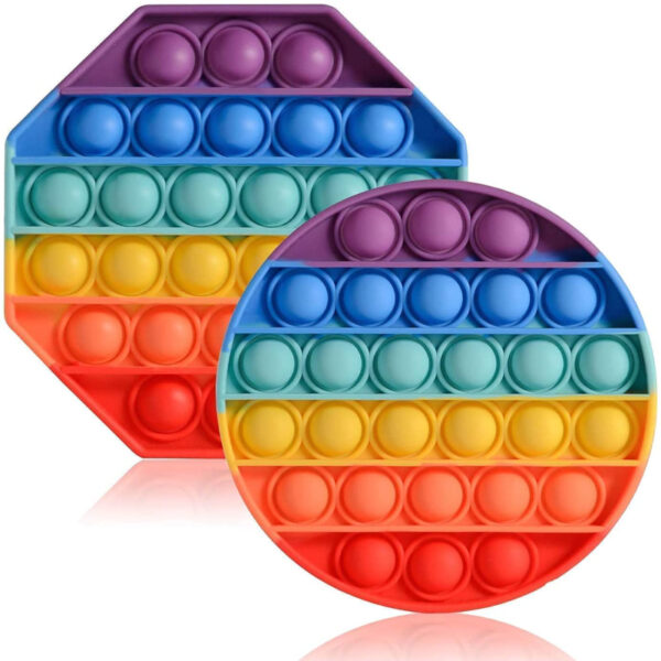 Rainbow Pop IT Toy, Push Pop Bubble Toy for Kids Available in 2 shape (Pack of 2)