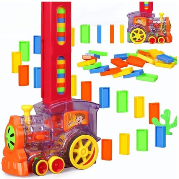 Rudransh Gifts Dominoes Funny Train Mega Pack 40 pcs Domino Train Toy Set, Domino Rally Train Model with Lights and Sounds Construction and Stacking Toys for Kids (3+Age)